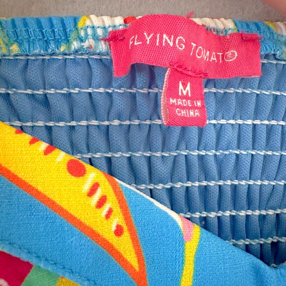 Flying Tomato Blue and Pink Puff Sleeve Sundress - Picture 10 of 13